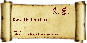 Kocsik Evelin névjegykártya
